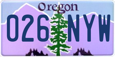 OR license plate 026NYW