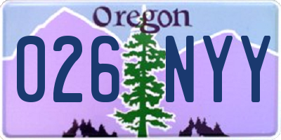 OR license plate 026NYY