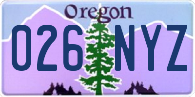 OR license plate 026NYZ
