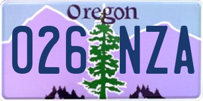OR license plate 026NZA