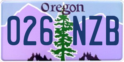 OR license plate 026NZB