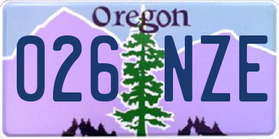 OR license plate 026NZE