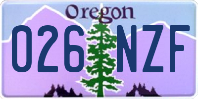 OR license plate 026NZF