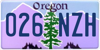 OR license plate 026NZH