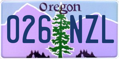 OR license plate 026NZL