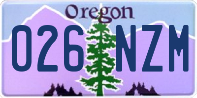 OR license plate 026NZM