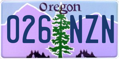 OR license plate 026NZN