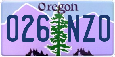 OR license plate 026NZO