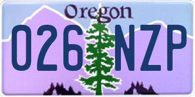 OR license plate 026NZP