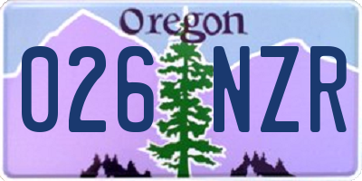 OR license plate 026NZR