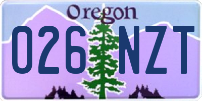 OR license plate 026NZT