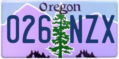 OR license plate 026NZX