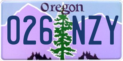 OR license plate 026NZY