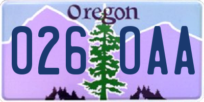 OR license plate 026OAA