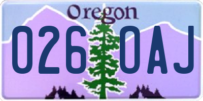 OR license plate 026OAJ