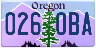OR license plate 026OBA
