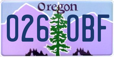 OR license plate 026OBF