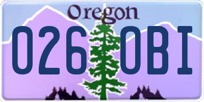 OR license plate 026OBI