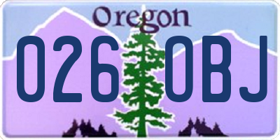 OR license plate 026OBJ
