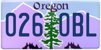 OR license plate 026OBL