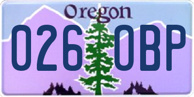OR license plate 026OBP