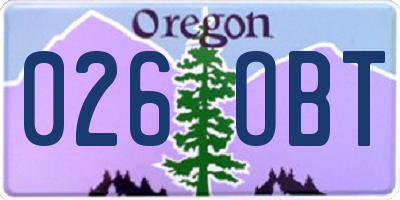 OR license plate 026OBT