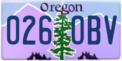 OR license plate 026OBV