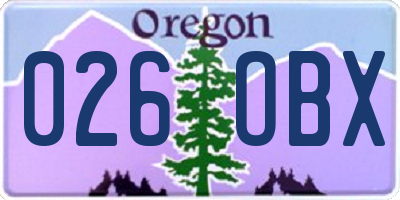 OR license plate 026OBX