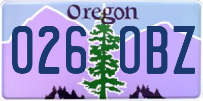 OR license plate 026OBZ