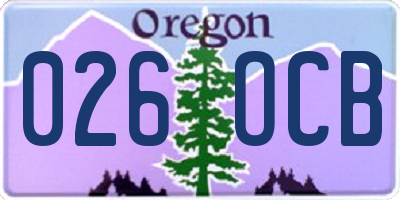 OR license plate 026OCB