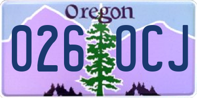 OR license plate 026OCJ