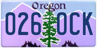 OR license plate 026OCK