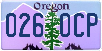 OR license plate 026OCP