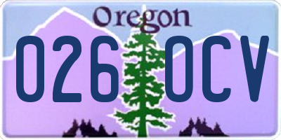 OR license plate 026OCV