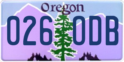 OR license plate 026ODB