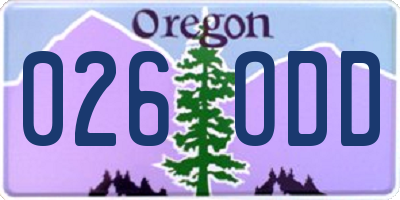 OR license plate 026ODD