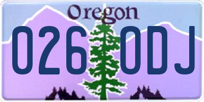 OR license plate 026ODJ