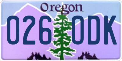 OR license plate 026ODK