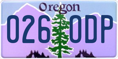 OR license plate 026ODP