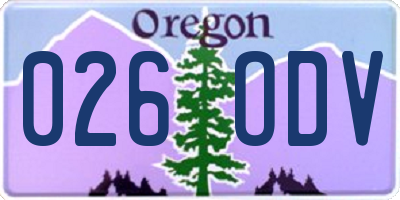 OR license plate 026ODV