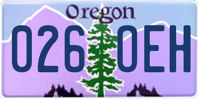 OR license plate 026OEH