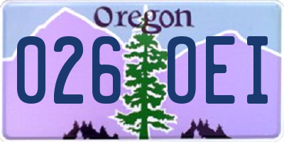 OR license plate 026OEI