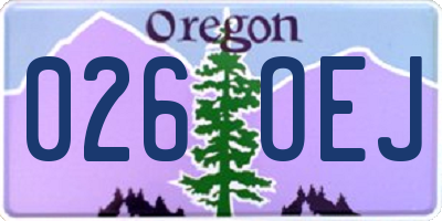 OR license plate 026OEJ