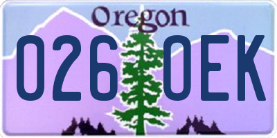 OR license plate 026OEK