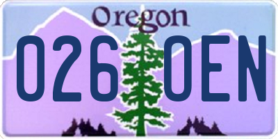 OR license plate 026OEN