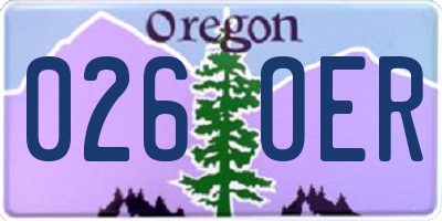 OR license plate 026OER