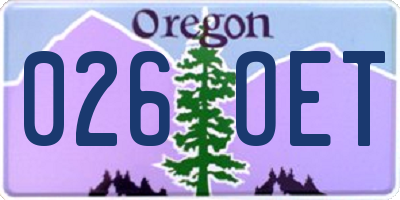 OR license plate 026OET