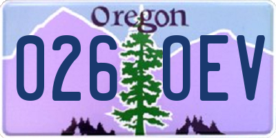 OR license plate 026OEV