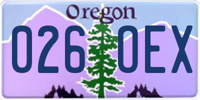OR license plate 026OEX