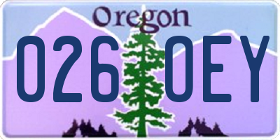 OR license plate 026OEY